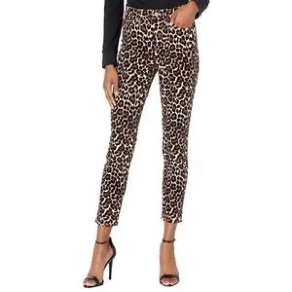 J. Crew 10” Toothpick Leopard Print With Perfecting Pockets size 24 - Picture 1 of 9